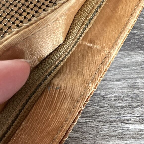 Vintage Whiting & Davis Copper Mesh Zipper Clutch Makeup or Travel Pouch Glam - Picture 8 of 10